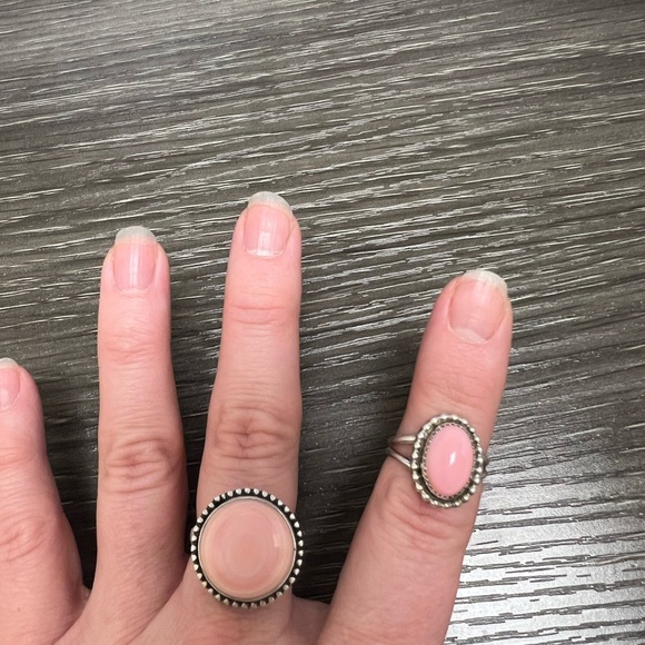 Pink conch sterling silver rings - Picture 2 of 2